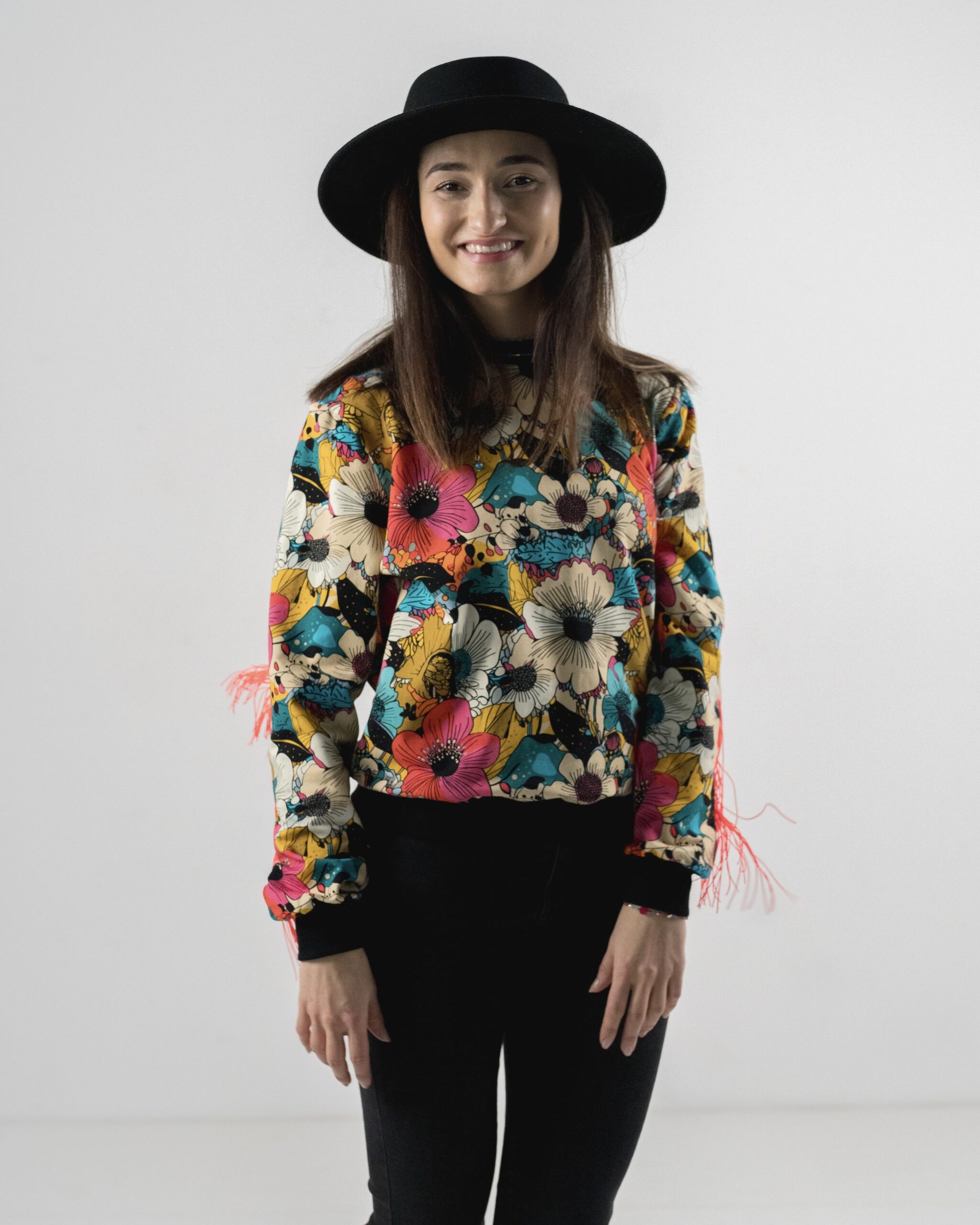 ANGELA FLORAL NEON CORAL PINK SPRING AWAKE