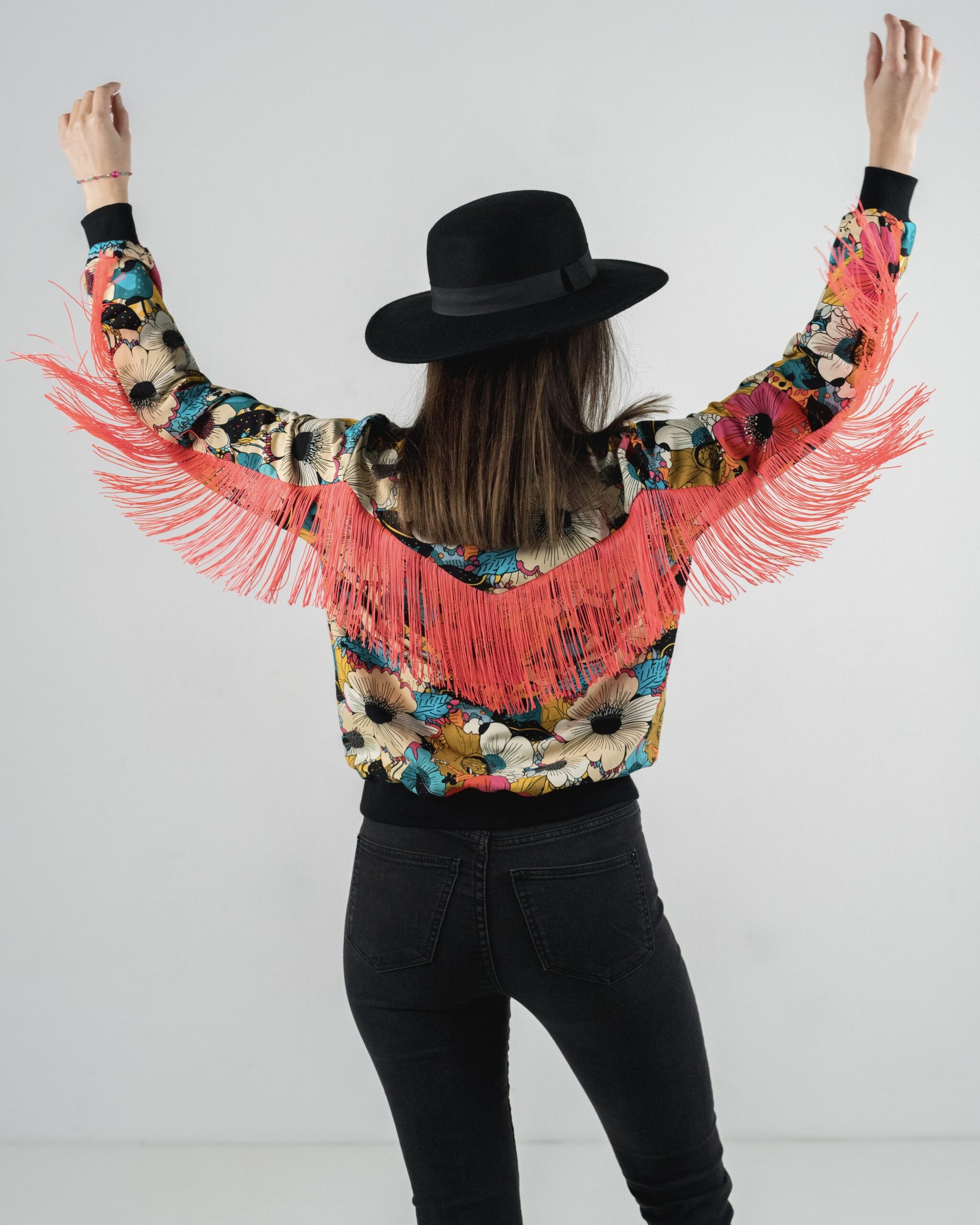 ANGELA FLORAL NEON CORAL PINK SPRING AWAKE