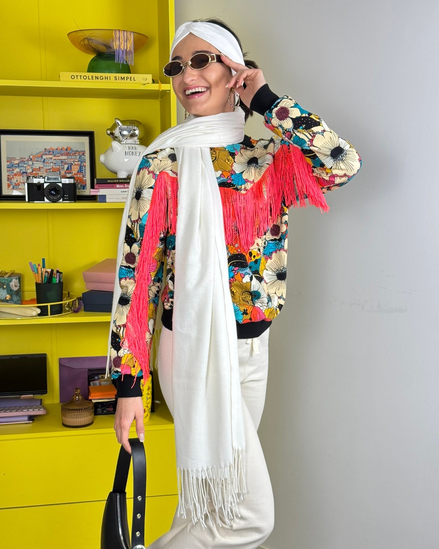 ANGELA FLORAL NEON CORAL PINK SPRING AWAKE