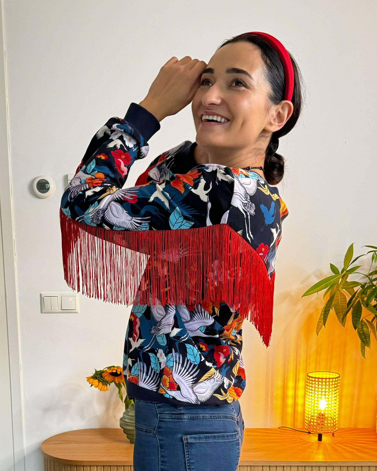 RUBY SWEATSHIRT RED FRINGES SPIRITUAL FLIGHT & ENERGY